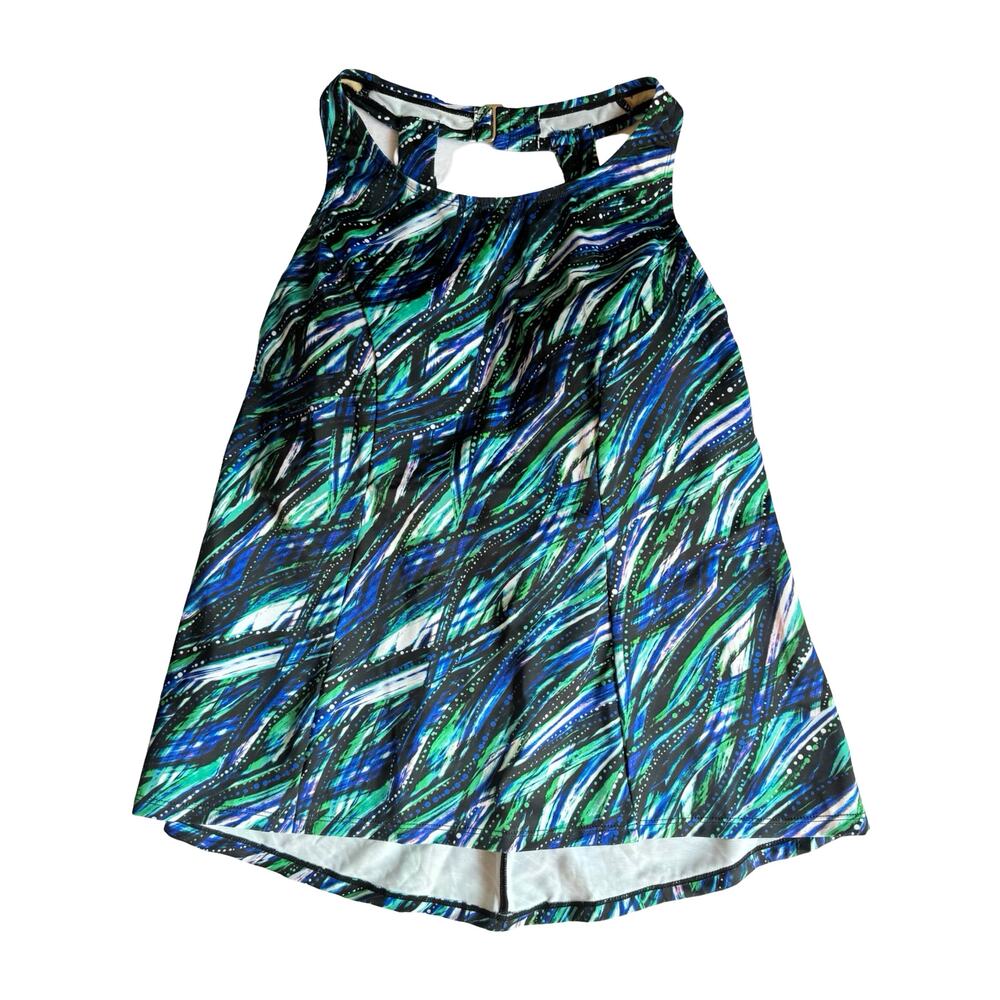 NWT Swimsuits For All Size 16 Tankini Top Shelf Bra Chlorine Resistant Print